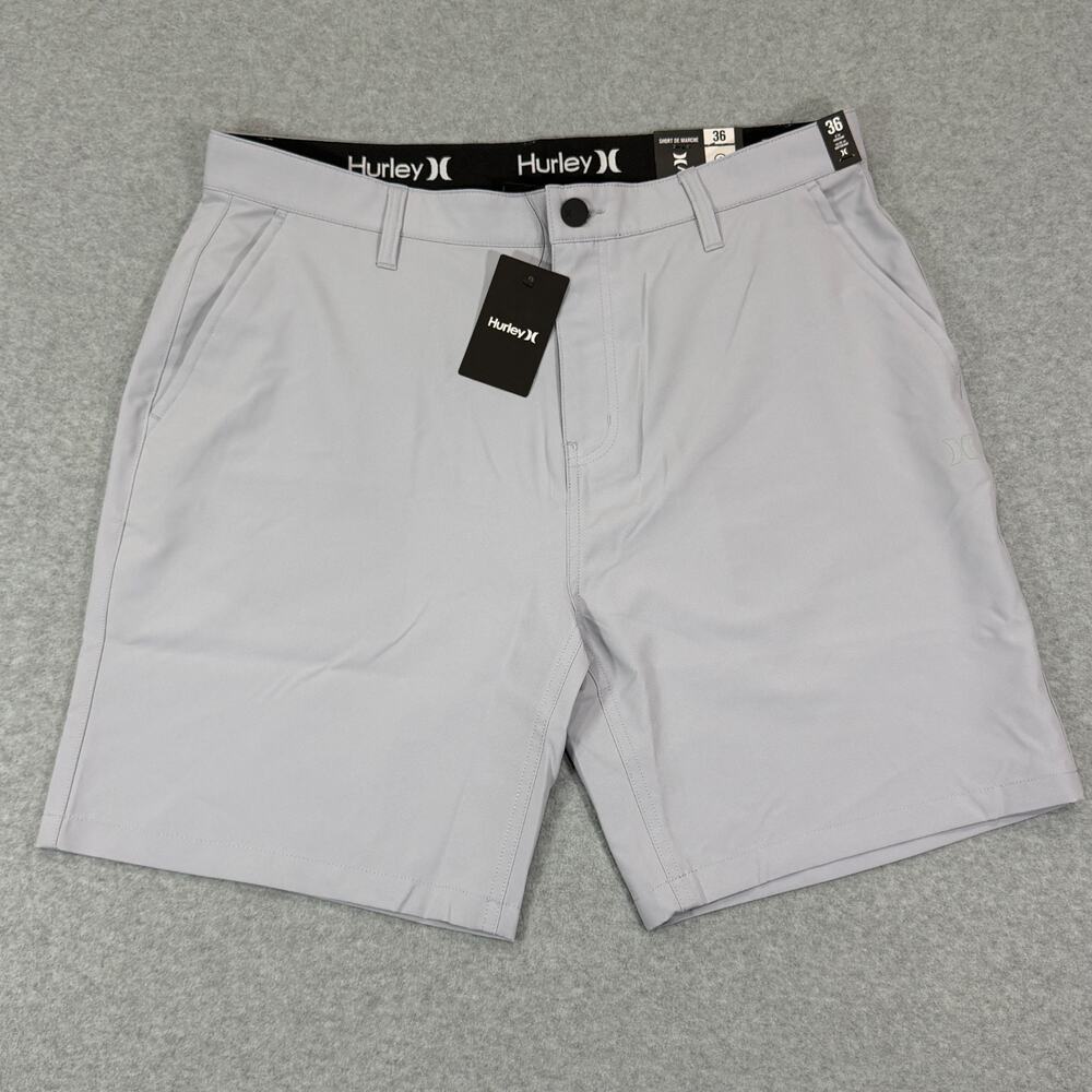 Hurley All Terrain Hybrid Walk Shorts Light Asteroid Gray 36x8" Water Repel NWT